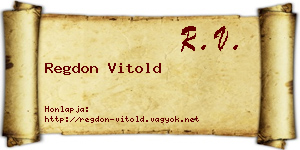 Regdon Vitold névjegykártya